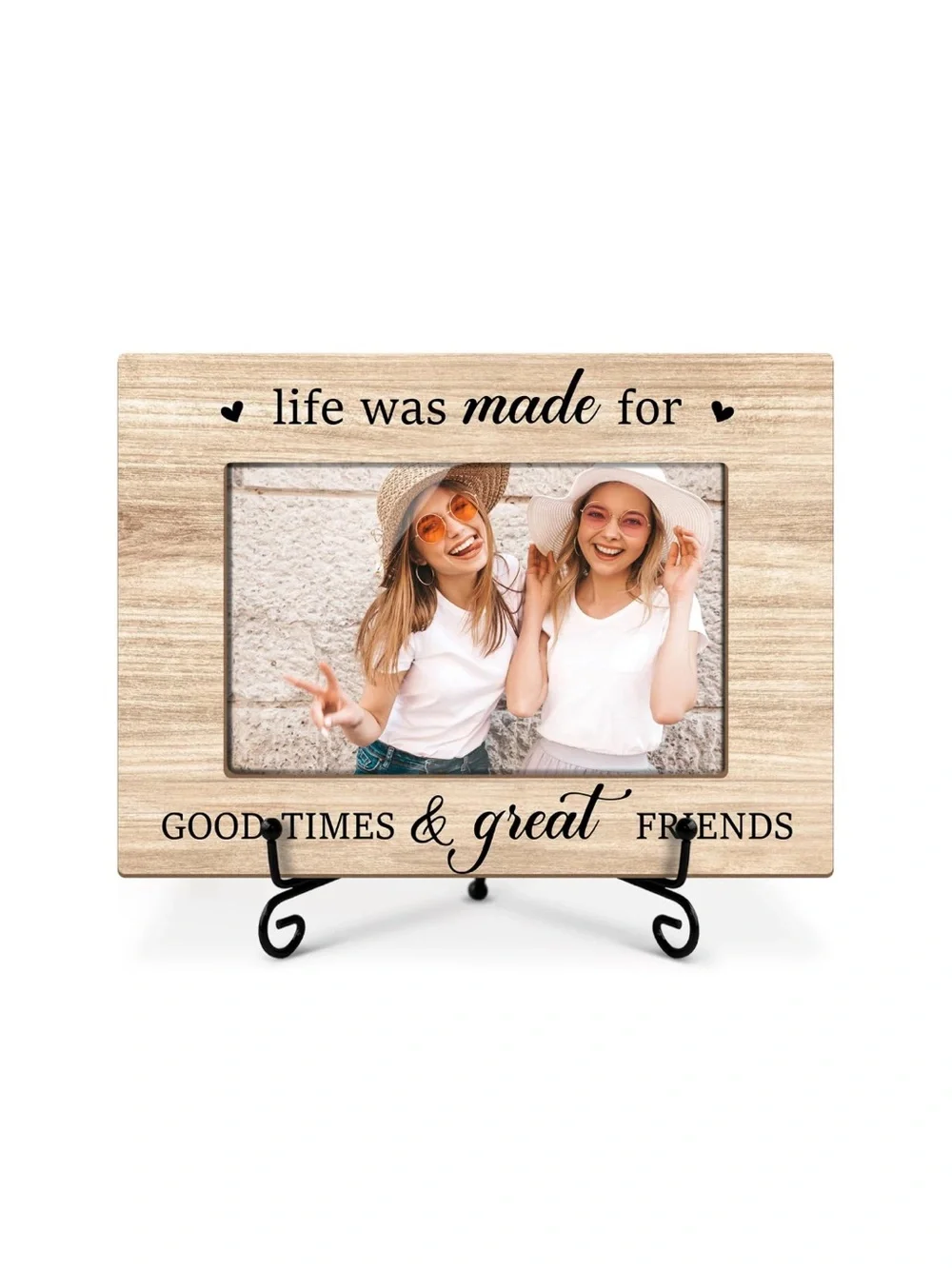 ‘Friends’ Wood Picture Frame with Metal Stand